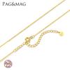 Collar de Plata 925 Pag&Mag Cadena Lisa Cadena en Forma de 0 Cadena para el Cuello Cadena de Cruz Flor Collar de 18K Joyería Versátil de Oro para Mujer