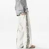 Pantalones Unisex Versátiles de Estilo Americano Casual con Rayas de Camuflaje, Pierna Recta, Corte Holgado, para Otoño e Invierno