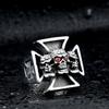 Guerrero de Hierro Joyería Europea y Americana al por Mayor Anillo de Acero de Titanio para Hombre con Circonita Incrustada Cráneo Personalizado Acero Inoxidable Liquidación