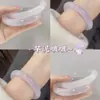 Pulsera de Belleza Pulsera Ding Dong Estilo Chino Gruesa Hielo Transparente Retro Versátil Pulsera para Mejor Amiga para Mujeres