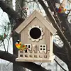 Nido de pájaro de madera transfronterizo, casa pequeña gruesa para loros, ambiente pastoral, ecológico, jaula nido para exteriores, casa de pájaros, jaula para pájaros, casa de pájaros
