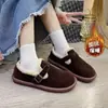 Nuevos Zapatos Tipo Gorro de Suela Plana 2025 con Terciopelo para Mantener Calientes a las Mujeres en Otoño e Invierno Zapatos Boken con Suelas Suaves para Usar al Aire Libre Venta al por Mayor Dropshipping