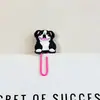 Clipes de papel de borracha macia em PVC de gato e cachorro de desenho animado fofo, material de papelaria criativo para estudantes, clipes de fichário coloridos, marcadores de página para escritório e documentos