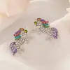 Joyería de moda europea y americana nuevo deseo Amazon AliExpress ebay color popular pendientes de botón poni unicornio para mujer