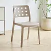 Silla de Comedor de Plástico Hueca Engrosada para Uso Doméstico, Estilo Nórdico Simple, Apilable, con Respaldo, Cómoda para Sentarse Largo Tiempo, Silla de Comedor