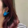 Pendientes de Mariposa Azul Súper Hada Nicho, Únicos Retro Elegantes, Pendientes de Alta Gama y Elegantes, Pendientes Simples Nuevos