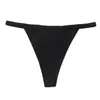 Panty Femenino Sin Costuras de Seda Helada con Tira Fina Estilo Europeo y Americano, Color Sólido Simple, Tallas Grandes, Tiro Bajo, Braguita Adhesiva Sexy, Tanga para Mujer