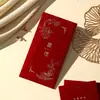 Sobres Rojos de Gamuza de Alta Gama Específicos para Bodas con el Carácter de Felicidad, Sobres Rojos para Regalo de Boda de Mil Yuanes 2026 Venta al por Mayor