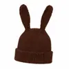 Gorro de Punto Infantil Extendido con Orejas de Conejo Tridimensionales, Gorro de Lana para Bebé con Puño para Otoño e Invierno