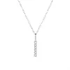 Collar Colgante de Plata de Ley S925 Nalan de una Palabra Cadena Elegante de Clavícula de Barra Recta Pequeña con Fila de Diamantes D9351