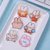 Broche de Conejo de Acrílico de Dibujos Animados Coreanos Ins Pin para Bolso de Niña Parche Accesorio Pequeño Estuche Lápices Estilo Ins