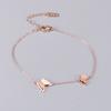 Y35 venta al por mayor de fábrica Ola coreana con mariposa de oro rosa Mori personalidad simple dulce Joyería de pie coreana dulce
