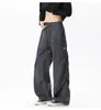 Pantalones de trabajo plisados de peso pesado estilo americano, colección de primavera y otoño para hombre, corte holgado, pantalones de pierna ancha de moda, elegantes y atractivos, pantalones largos casuales de pierna recta
