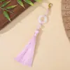 Estilo nacional franja borla laço anel de corrida fecho lagosta borla acessórios de decoração de vestuário pingente de leque borla pendurada Hanfu botão de pressão pequeno pingente
