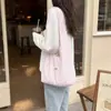 Bolsa de ombro feminina com listras verticais ins design de nicho bolsa colete grande capacidade leve para o dia a dia compras bolsa tote