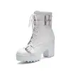 Hebilla de Cinturón 43 Comercio Exterior Cañón Corto Botas de Mujer Roma Antigua 40 Botas de Tacón Alto Talla Grande con Cordones Mesa de Agua Botas Martin Blancas