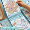 Colección de Pegatinas de Escena Miniatura Tirado Casa 3D Juguete de Manualidad DIY para Niños Libro de Pegatinas