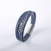 Joias Transfronteiriças Mais Vendidas Corrente de Aço Inoxidável Pulseira de Couro Europeia e Americana Masculina Pulseira de Couro Trançado Personalizada Atacado