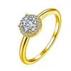 Múltiples Estilos de Anillos de Flor de Mano, Anillos de Flor Abiertos de Moissanita, Anillos Florales Chapados en Platino y Deslumbrantes Anillos de Boda de Flor