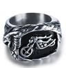 Anillo de motocicleta Hecheng estilo punk europeo y americano para motocicleta anillo de acero de titanio personalidad retro joyería para hombre venta al por mayor