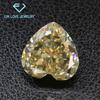Piedra Suelta de Moissanita Dorada en Forma de Corazón, Moissanita de Diamante Amarillo Profundo, Medio y Claro en Forma de Corazón, Piedra de Color Original 123 Quilates