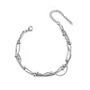 Pulsera de Cadena de Hueso de Serpiente Geométrica Simple Más Vendida en Europa y América para Mujeres, de Tres Capas, Lujo Ligero, Joyería de Acero de Titanio de Gama Alta