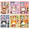 Pegatinas de Rompecabezas de Animales Pequeños de Gran Venta Transfronterizas de 6 Piezas/Paquete para Niños, Pegatinas de Cambio de Cara para Educación Temprana, Pegatinas de Rompecabezas de Educación Temprana para Bebés DIY