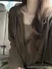 Sudadera con capucha casual estilo coreano para mujer, nuevo modelo de otoño 2026, chaqueta holgada y versátil, top tipo cárdigan con cremallera elegante