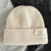 Gorro de lana de oveja de invierno, nuevo estilo, tejido a mano, estilo japonés, sencillo, moderno y elegante, para mujer, cálido y grueso, gorro Baotou.