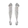 Pendientes de Hueso de Pez con Circonita Exagerada y Perla de Imitación, Estilo Europeo y Americano, Estilo Minimalista, Únicos y de Nicho, Pendientes de Alta Gama