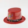 Chapéu Alto com Pó Dourado Estampado com Feliz Ano Novo Plástico PVC Chapéu Moda Festa de Ano Novo Especial Chapéu Imprimível Logo