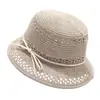 Nuevo Sombrero de Pescador Calado de Punto Estilo Francés para Mujer Primavera y Verano, Transpirable y Versátil con Hebilla de Cinturón, Elegante Sombrero de Cubo Que Hace que la Cara Parezca Más Pequeña