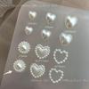 Arte de Uñas Perla Semicírculo Perla Amor Joyería para Arte de Uñas Perla Blanca Plana Mini Tridimensional Accesorios Perla Amor