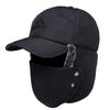 Chapéu de Ciclismo Quente à Prova de Vento para Outono e Inverno para Homens de Meia-Idade e Idosos com Máscara, Chapéu Lei Feng, Chapéu de Algodão Masculino, À Prova de Frio e Vento
