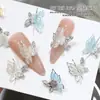 Accesorios de Arte para Uñas Xiaohongshu Qiansi Mengdie Zirconia Alas Delgadas Tridimensionales Alas de Mariposa de Doble Capa Aleación Diamante para Uñas Decoración