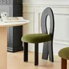 Cadeira de jantar vintage de madeira maciça estilo francês, cadeira de designer de maquiagem para casa de meados do século, cadeira chave minimalista nórdica