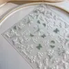 Moda 3D Nuevo Lazo Blanco Pegatinas Coloridas Arte de Uñas en Relieve Flores Secas Decoraciones para Uñas Pegatinas para Uñas