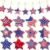 Decoração Cruzada para o Dia da Independência de 4 de Julho Decoração de Estrela Decoração de Estrela Vermelha Azul e Branca Americana Decoração de Dia dos Veteranos