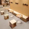 Comida e Bebida Restaurante de Macarrão Cafeteria Cartão de Parede Assento Sofá Banco sem Encosto Lanches Sobremesa Loja de Chá com Leite Combinação de Mesa e Cadeira