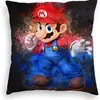 Super Mary Mario Funda de Almohada para Sofá Almohada para Sala de Estar de Coche Felpa Corta Cuero Melocotón Almohada para Comercio Exterior