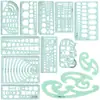 Amazon Juego de Plantillas de Plástico para Pintar DIY Estudiante Plantilla de Recorte para Pintar Mascota Diseño Arquitectónico Herramienta Circular
