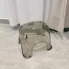 Banqueta Pequena Transparente de Acrílico para Uso Doméstico, Banqueta Baixa Criativa para Crianças, Banqueta de Plástico ao Lado da Mesa de Centro na Sala de Estar