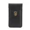 Bolsa de cintura para teléfono de piel de vaca de primera capa más vendida con hebilla de hardware vintage, diseño vertical, para colgar en la cintura al aire libre y bolsa de almacenamiento de teléfono duradera