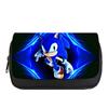 Estuche de Lápices Sonic con Tapa para Estudiantes de Primaria y Secundaria Estuche de Papelería Estampado Estuche de Lápices con Tapa Removible Doble Capa Gran Capacidad