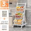 Estante de Almacenamiento de Cocina de Pie Multicapa para Verduras y Frutas Multifuncional para Sala de Estar Estante de Almacenamiento de Snacks con Ruedas Venta Directa N