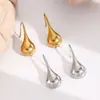 Pendientes de Acero Inoxidable con Forma de Gota Transfronterizos Europeos y Americanos, Estilo Simple Japonés y Coreano, No Necesitan Quitarse para Dormir, Pendientes Elegantes y Frescos