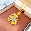 Tienda de Oro Mismo Estilo Oro Antiguo Chapado Diamante Incrustado Transferencia de Agua Estrella Colgante, Nuevo Estilo Chino Zafiro Botella de Agua Colgante Cadena para Suéter