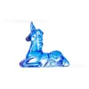 Adornos de Animales Unicornio con Cuernos de Colores Transfronterizos Decoraciones de Oficina Ciervo de Cristal Regalos para el Día de Navidad de los Niños