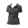 Algodón Puro Hombro Derecho Puro Deseo Cuello Polo Manga Corta Camiseta para Mujer Verano Adelgazante Versátil Top de Chica Popular Tendencia ins