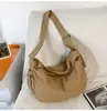 2026 Bolso Grande de Estilo Perezoso para Empanadas para Mujer, Bolso Cruzado de un Solo Hombro, Bolso de Lona Casual Estilo Coreano, Moderno